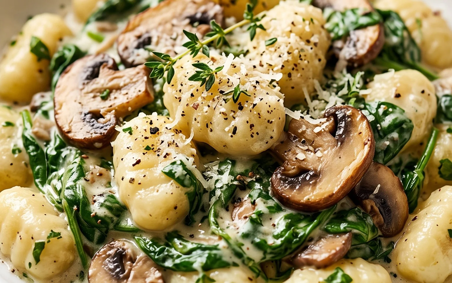 Creamy Spinach and Mushroom Gnocchi (One-Pan, 20 Minutes)
