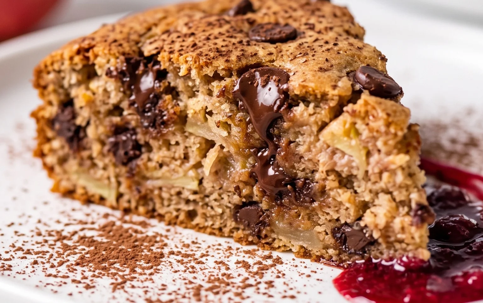 Gâteau healthy à la compote de pomme et pépites de chocolat sans sucre ajouté