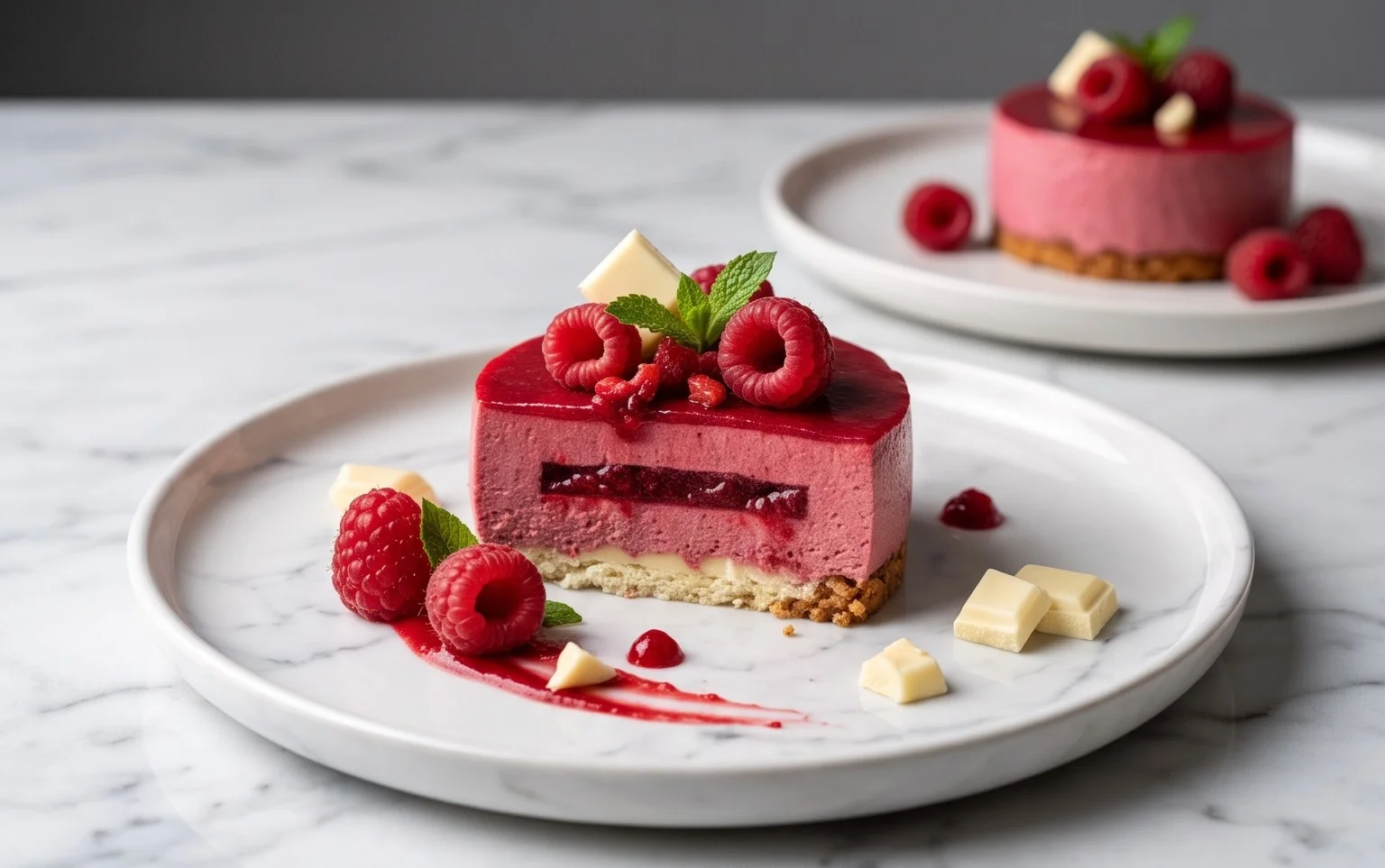 Bavarois Framboise Croustillant Chocolat Blanc : Recette